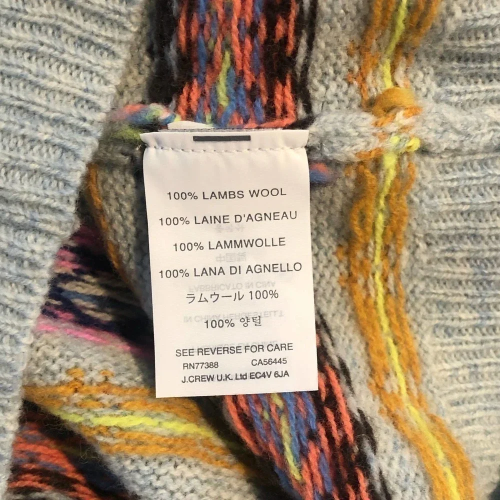 J. Crew Fair Isle Lambswool Multicolor Sweater Size XS